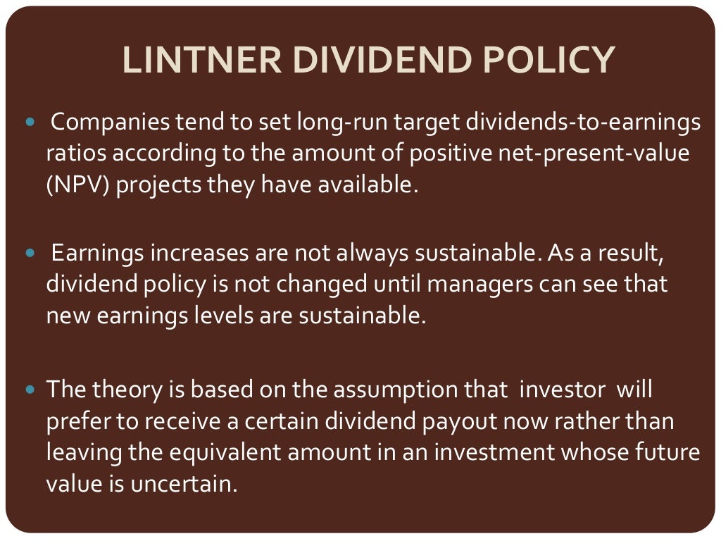 Lintner and mm dividend models