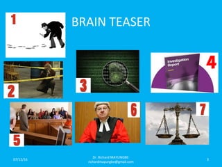 BRAIN TEASER
07/12/16
Dr. Richard MAYUNGBE:
richardmayungbe@gmail.com
3
 