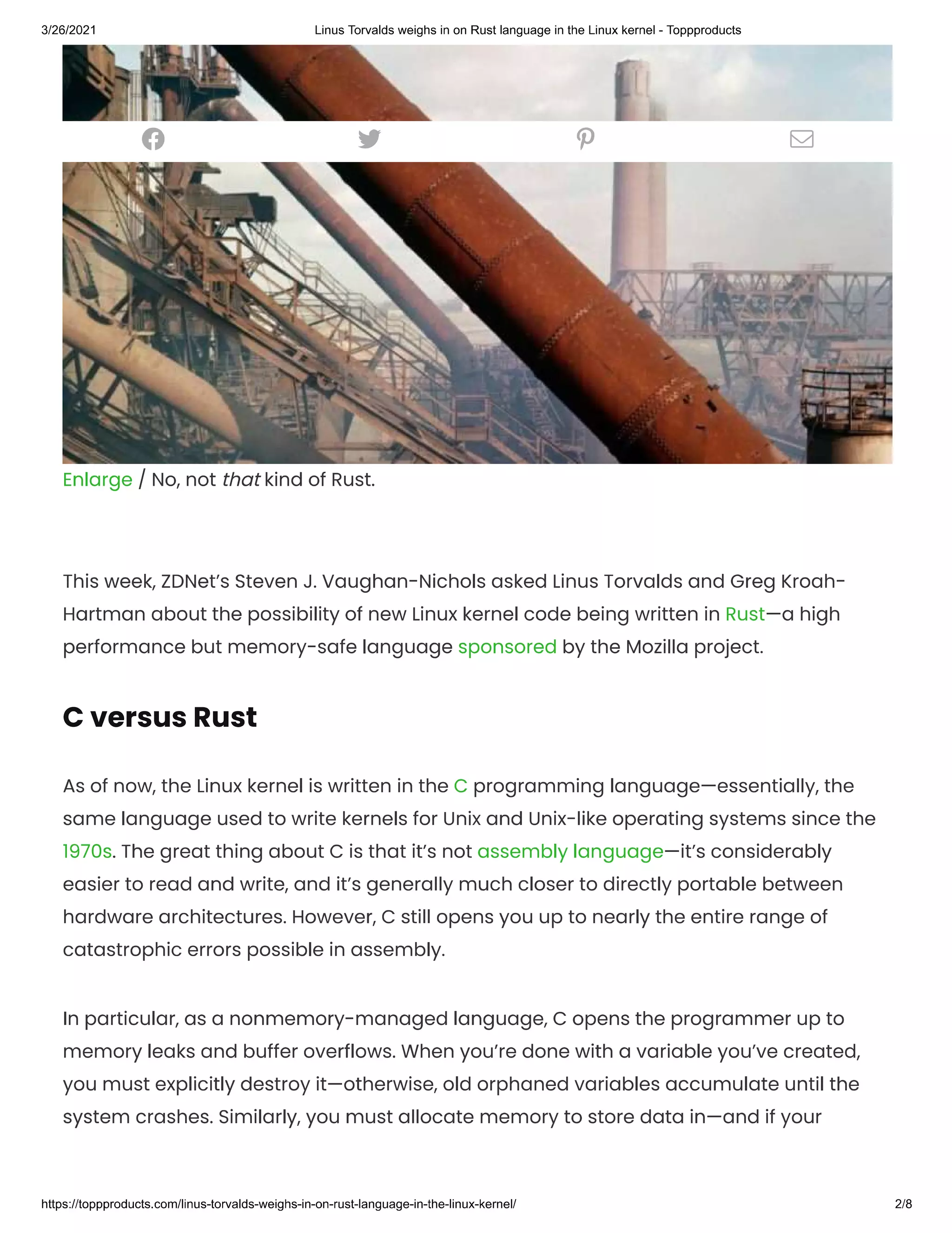 Linus torvalds weighs in on rust language in the linux kernel
