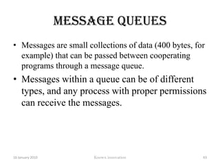 else if (ret == 0) { /* Child Context */ printf( "Child: This is the child process (pid %d)\n", getpid() );role = 1; pause(); } else { /* Parent Context -- Error */ printf( "Parent: Error trying to fork() (%d)\n", errno ); }printf( "%s: Exiting...\n", ((role == 0) ? "Parent" : "Child") ); return 0;} 12 January 2010Knowx innovation38