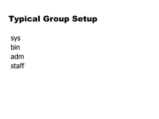 Typical Group Setup 