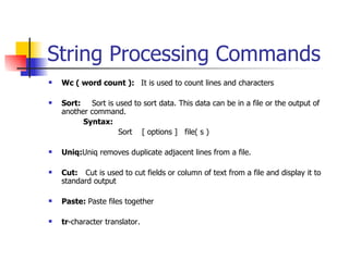 Unix/Linux Basic Commands and Shell Script | PPT