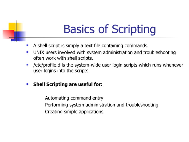 Unix/Linux Basic Commands and Shell Script