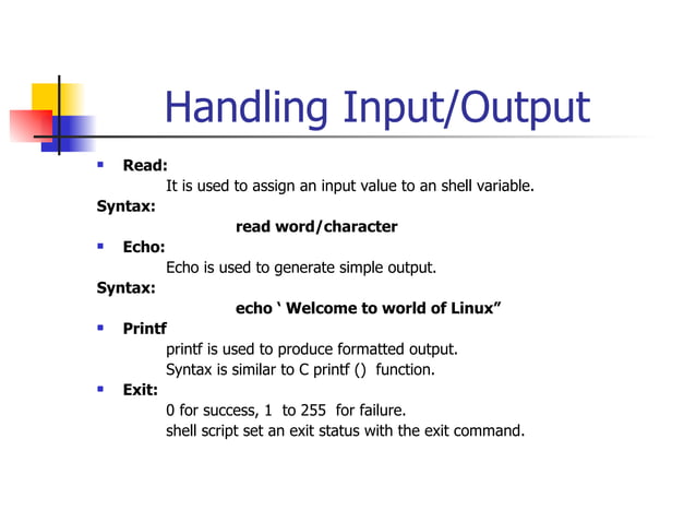 Unix/Linux Basic Commands and Shell Script