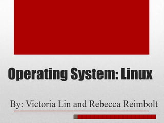 Operating System: Linux
By: Victoria Lin and Rebecca Reimbolt
 