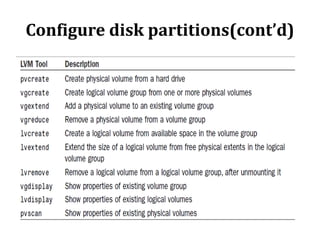 Configure disk partitions(cont’d)

 