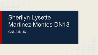 Sherilyn Lysette 
Martinez Montes DN13 
GNU/LINUX 
 