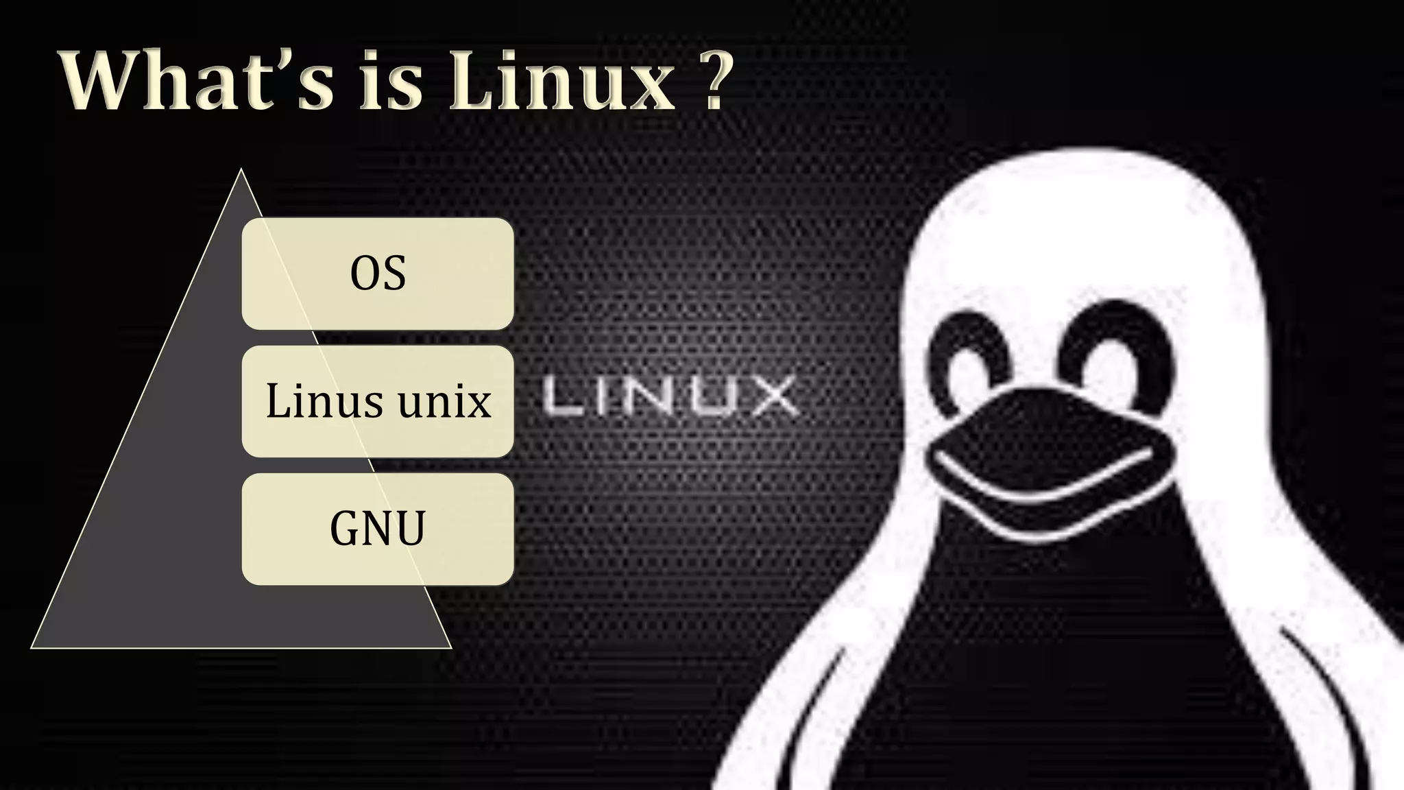 What’s is Linux ?
OS
Linus unix
GNU
 