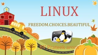 LINUX
FREEDOM.CHOICES.BEAUTIFUL
BY Prateek arora
 