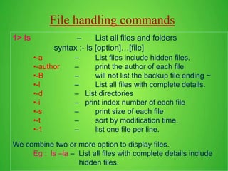 Linux Basic commands and VI Editor | PPTX