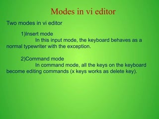 Linux Basic commands and VI Editor | PPTX