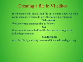 Linux Basic commands and VI Editor | PPTX