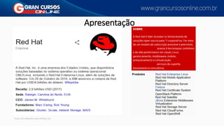 Apresentação
https://pt.wikipedia.org/wiki/Red_Hat
 