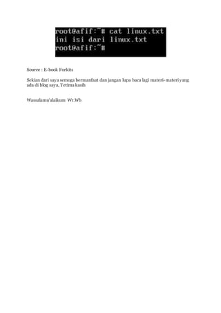 Source : E-book Forkits
Sekian dari saya semoga bermanfaat dan jangan lupa baca lagi materi-materiyang
ada di blog saya, Tetima kasih
Wassalamu'alaikum Wr.Wb
 