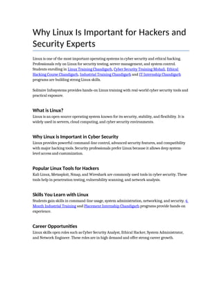 Why Linux Is Crucial for Hackers and Cyber Security Experts | DOCX
