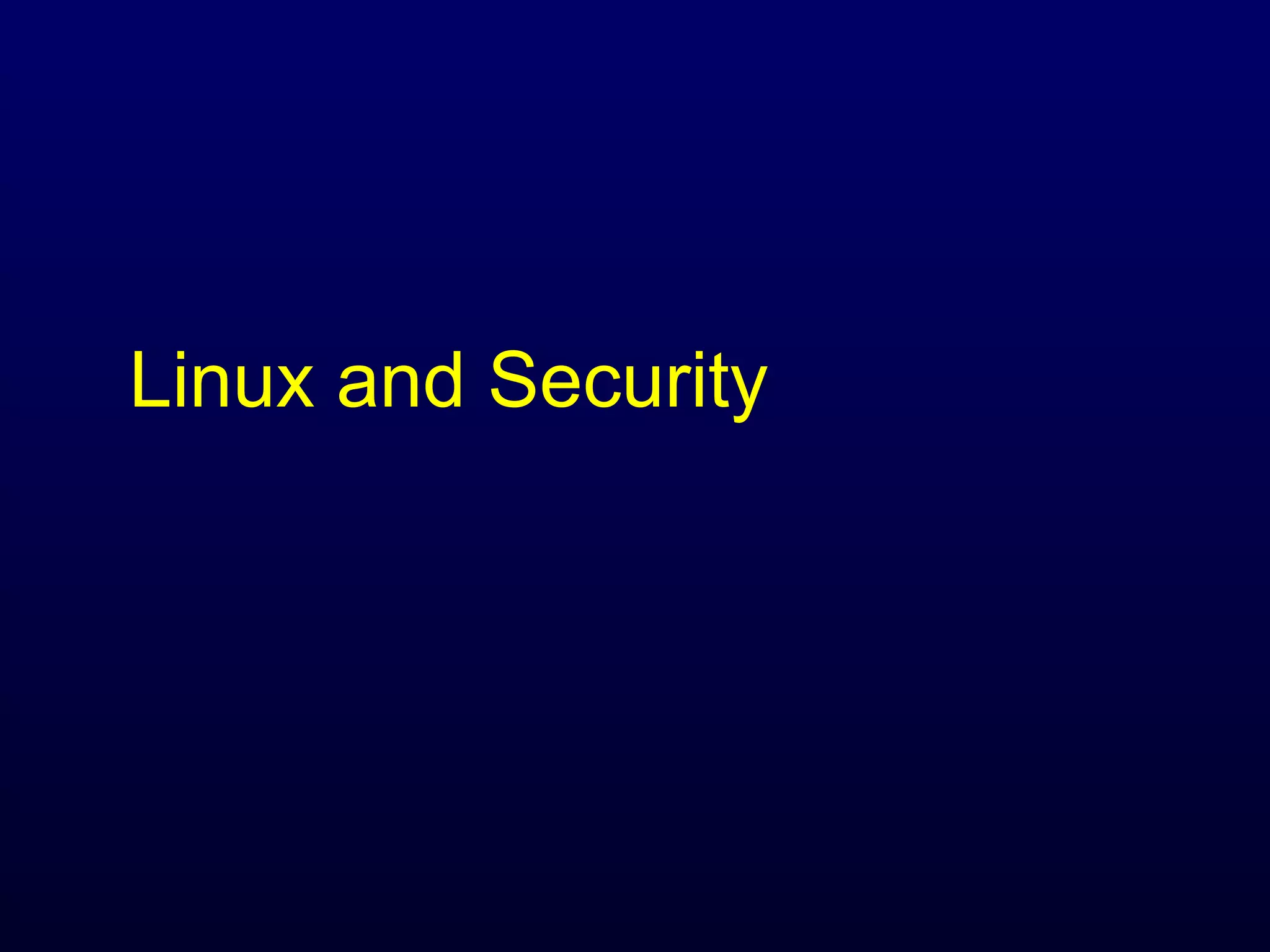 Linux and Security 