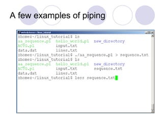 A few examples of piping
 