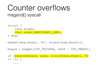Exploitation of counter overflows in the Linux kernel | PDF