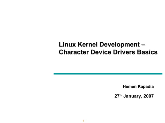 Linux Kernel Development | PPT