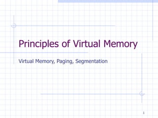 Principles  of  Virtual Memory Virtual Memory, Paging, Segmentation 