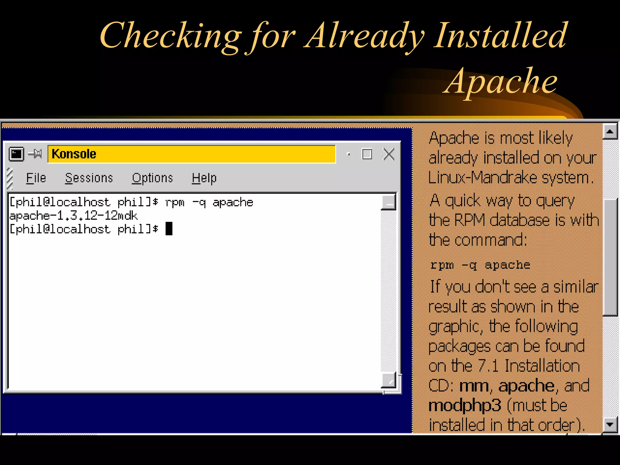Checking for Already Installed Apache  