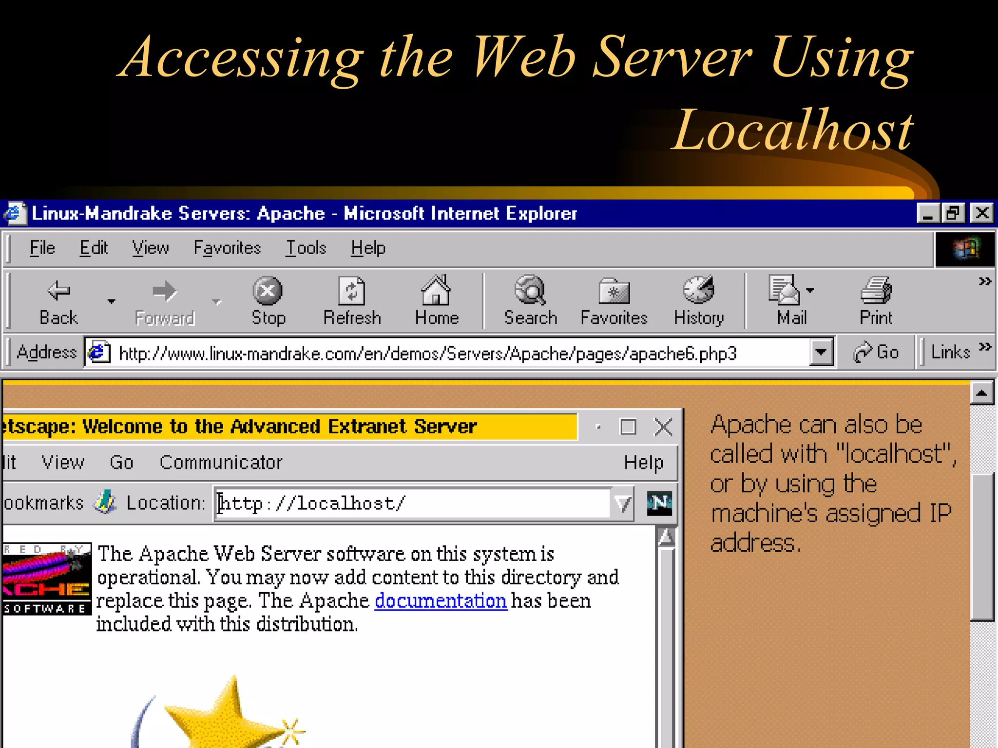 Accessing the Web Server Using Localhost 