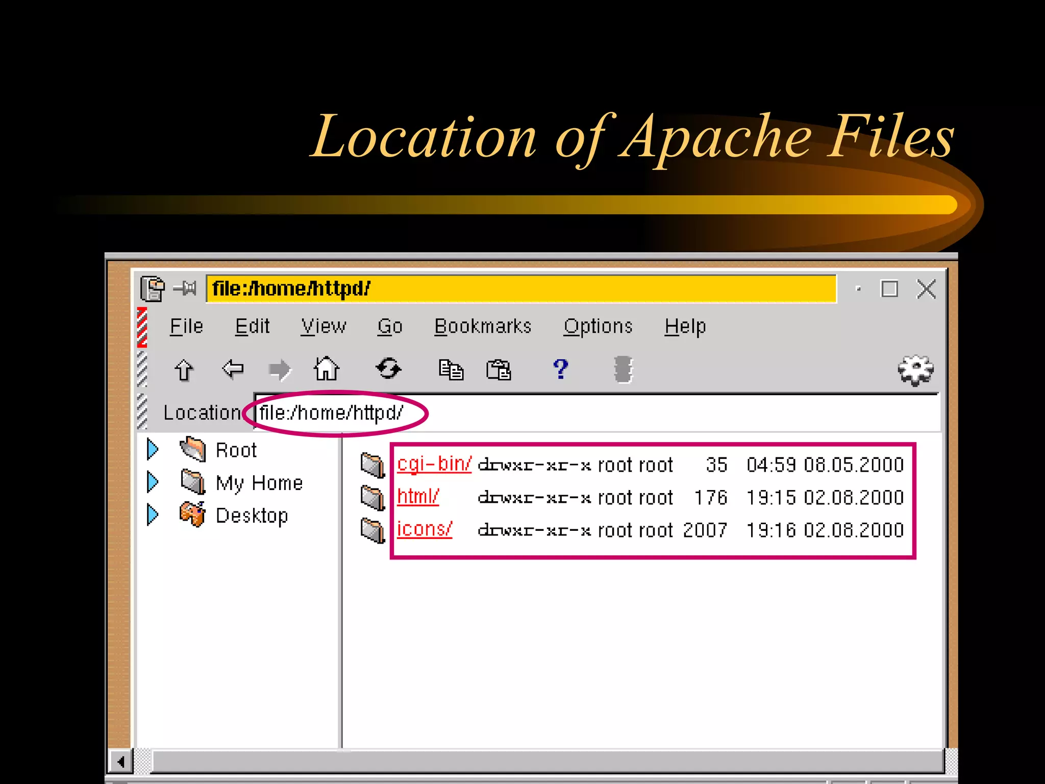 Location of Apache Files 