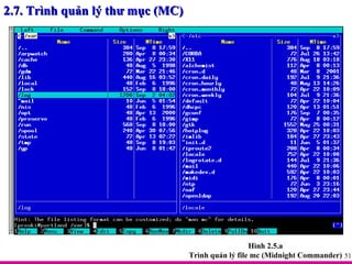 2.7. Trình quản lý thư mục (MC) Hình 2.5.a Trình quản lý file mc (Midnight Commander) 