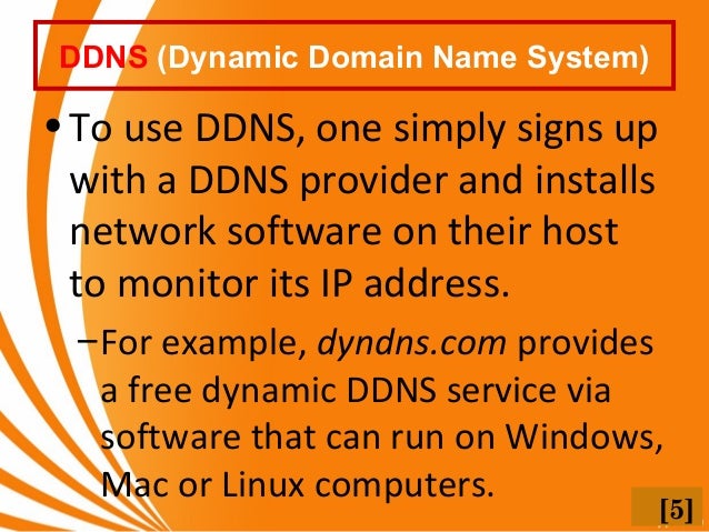 Free dynamic dns services