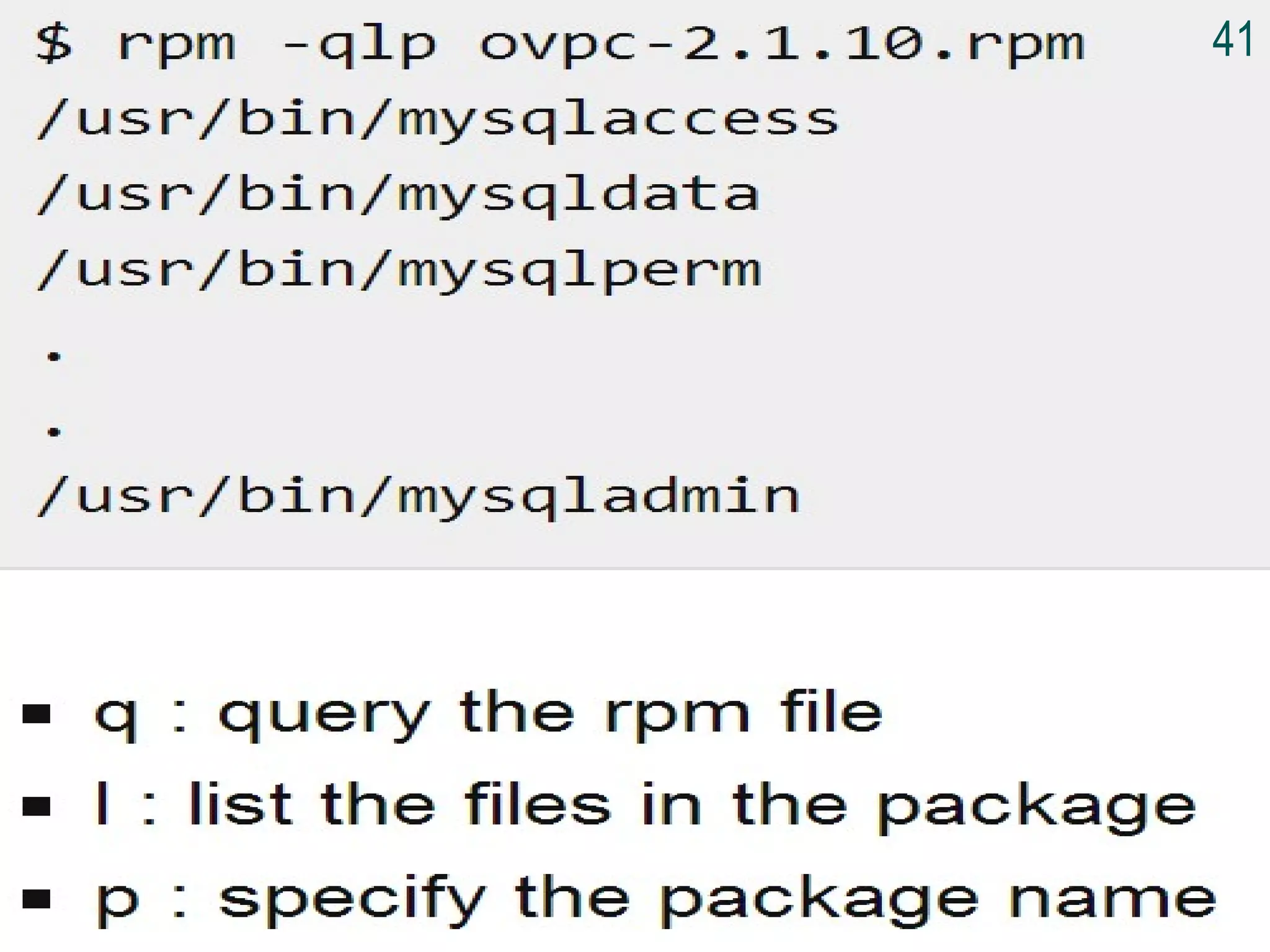 Installation Using RPM
41
 