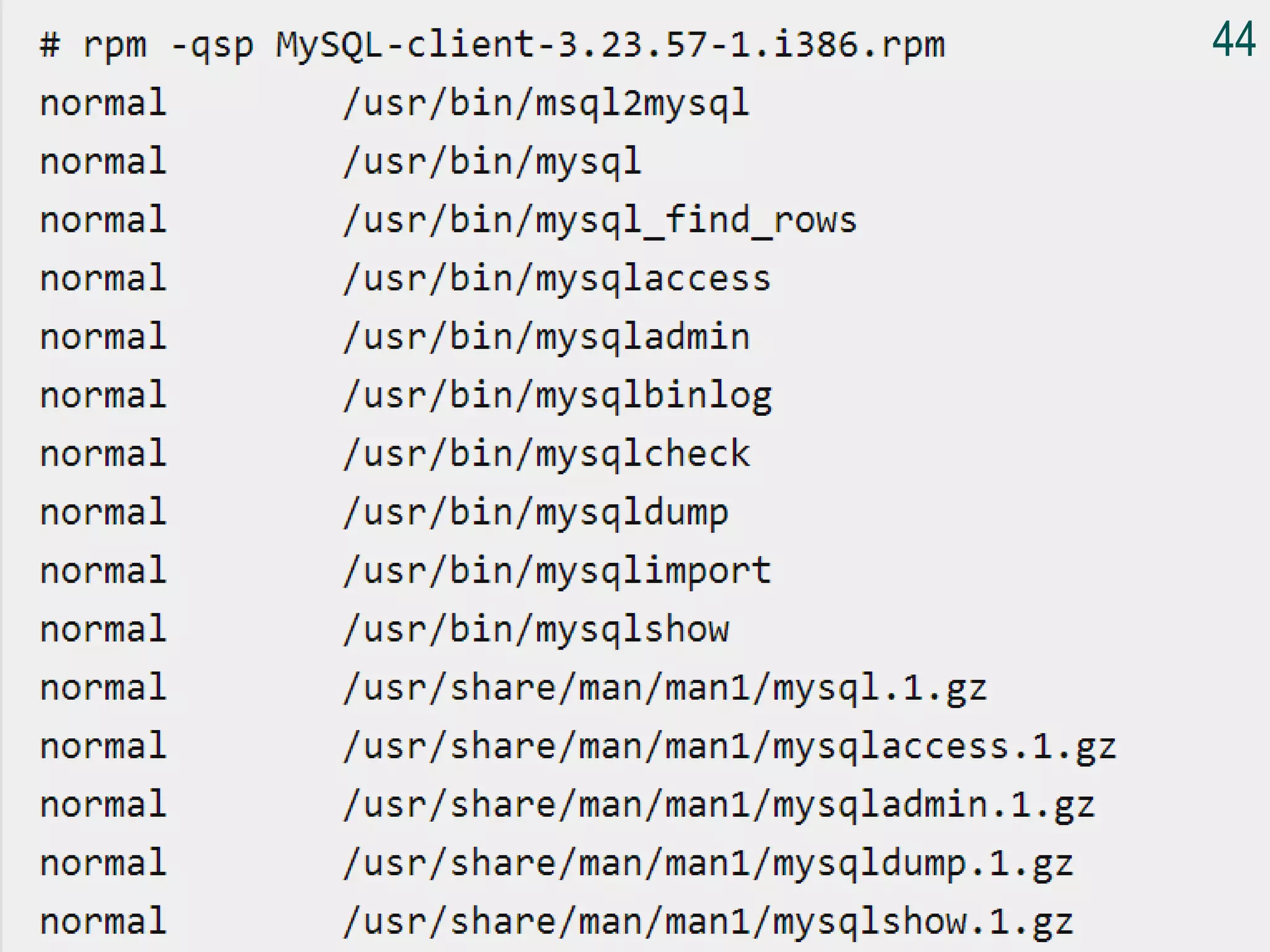 Installation Using RPM
44
 