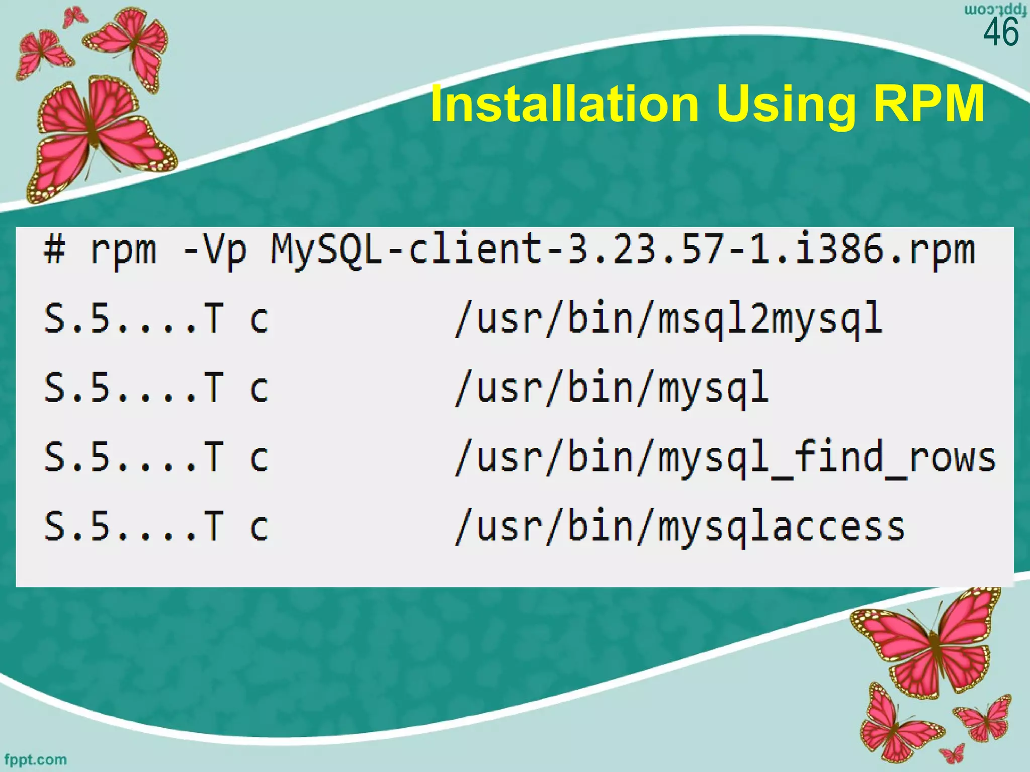 Installation Using RPM
46
 