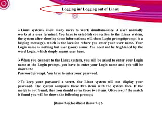 Logging in and Logging out of Linux - R.D.Sivakumar | PPTX
