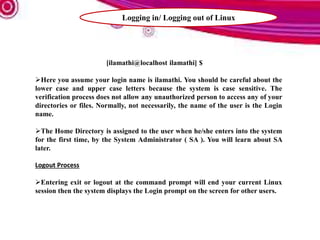 Logging in and Logging out of Linux - R.D.Sivakumar | PPTX