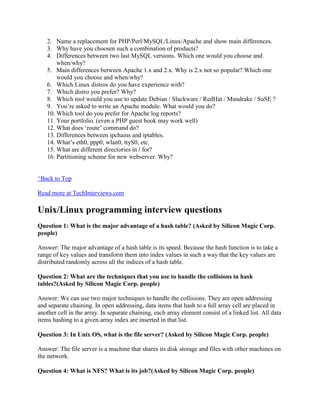Linux admin interview questions | DOCX
