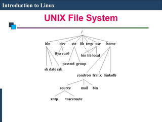 Introduction to Linux 
UNIX File System 
 