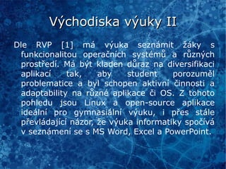 Výhody a nevýhody alternativní výuky 