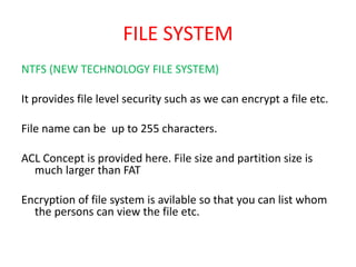 Linux File System Vs Ntfs File System Linux and windows | PPTX