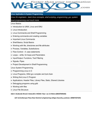 Linux application regular and Summer Training Programme in waayoo.com image.