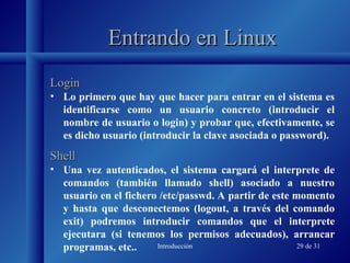 Programas Login curso de introducción de linux básico todo | PPT