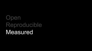 Open
Reproducible
Measured
 