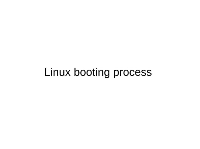 Linux boot process | ODP