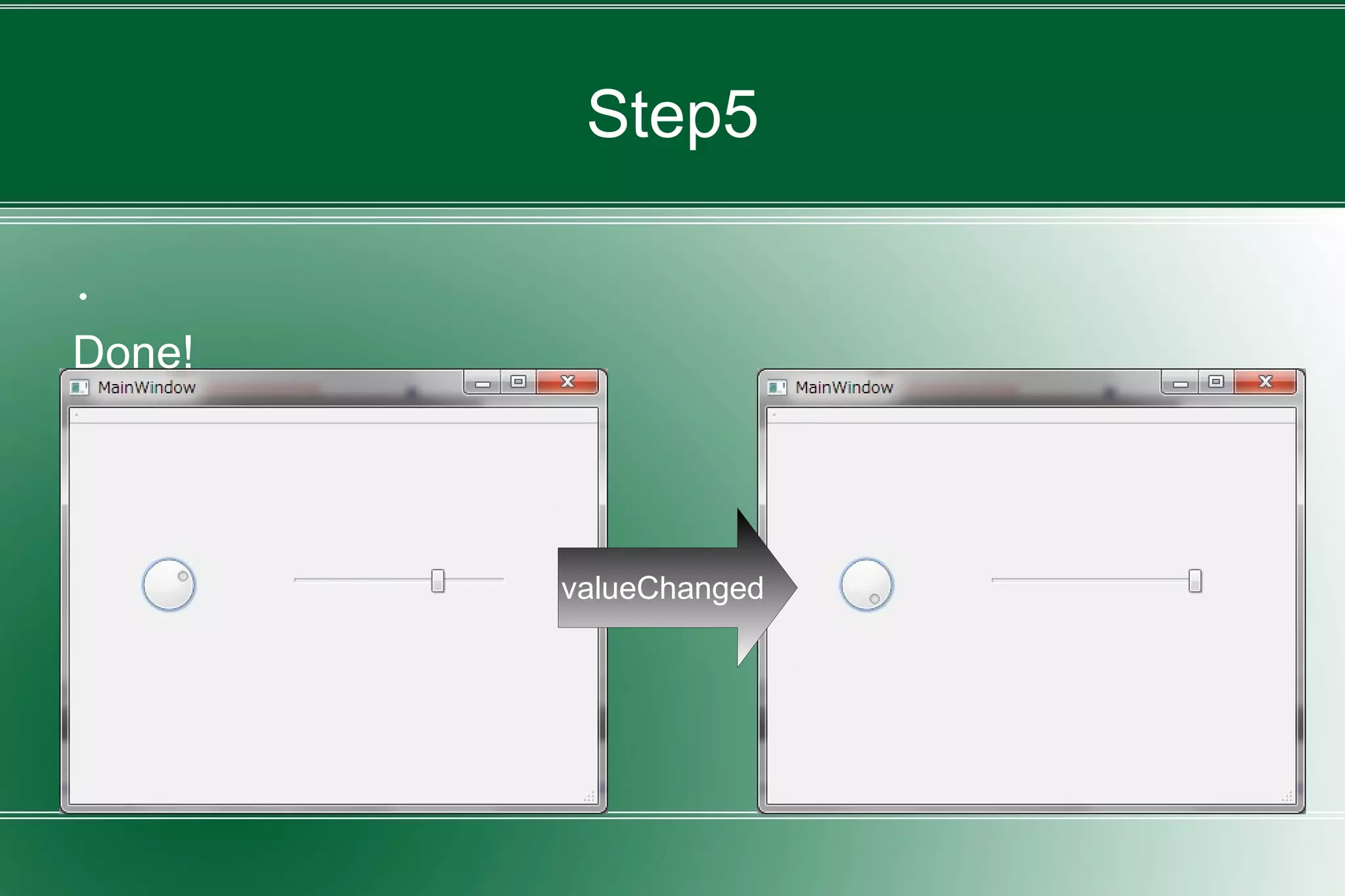 Step5
・
Done!
valueChanged
 