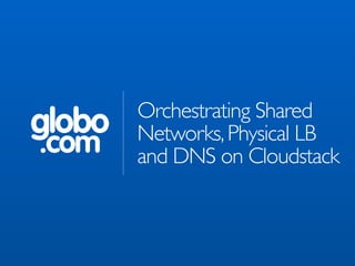 globo
.com
Orchestrating Shared
Networks,Physical LB
and DNS on Cloudstack
 