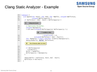 24Samsung Open Source Group
Clang Static Analyzer - Example
 