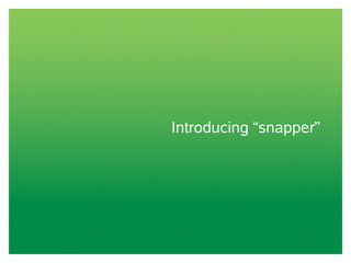 Introducing “snapper” 
 