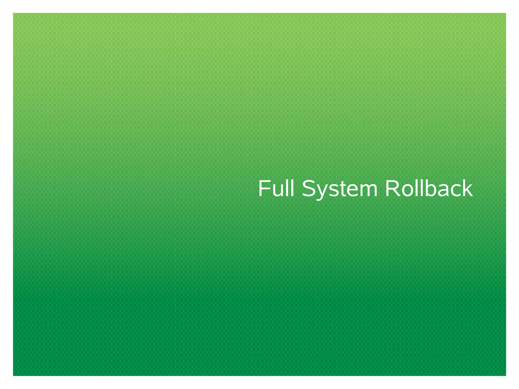 Full System Rollback 
 