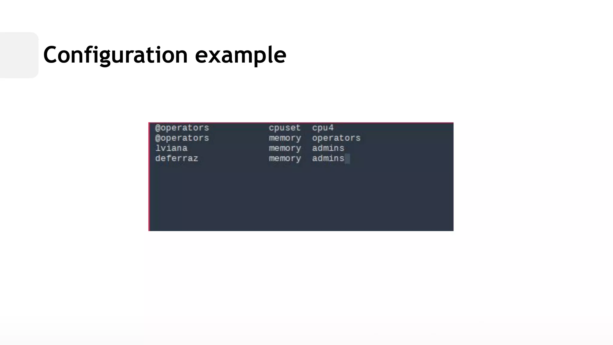 Configuration example  