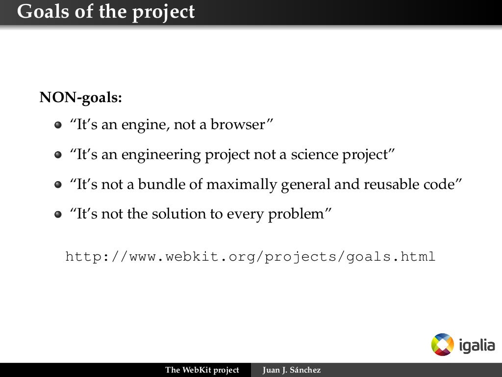 Goals of the project NONgoals