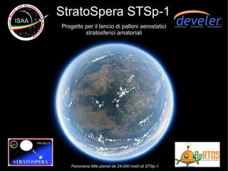 StratoSpera STSp-1
Progetto per il lancio di palloni aerostatici
stratosferici amatoriali
Panorama little planet da 24.000 metri di STSp-1
 